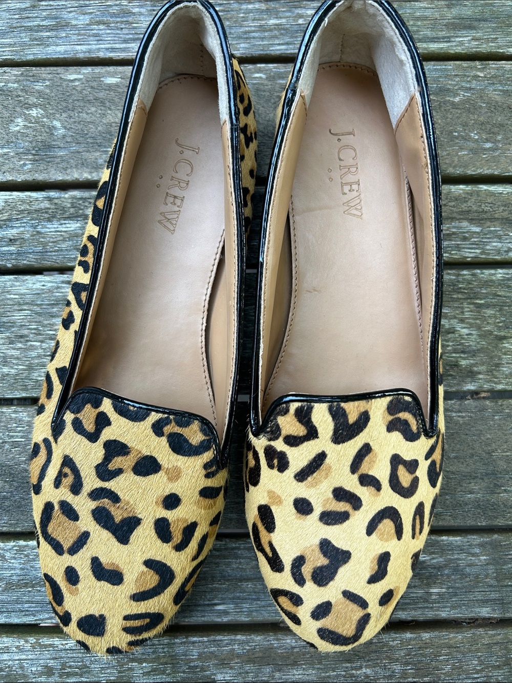J. Crew Leopard Print Loafers in Tan and Black. Worn twice